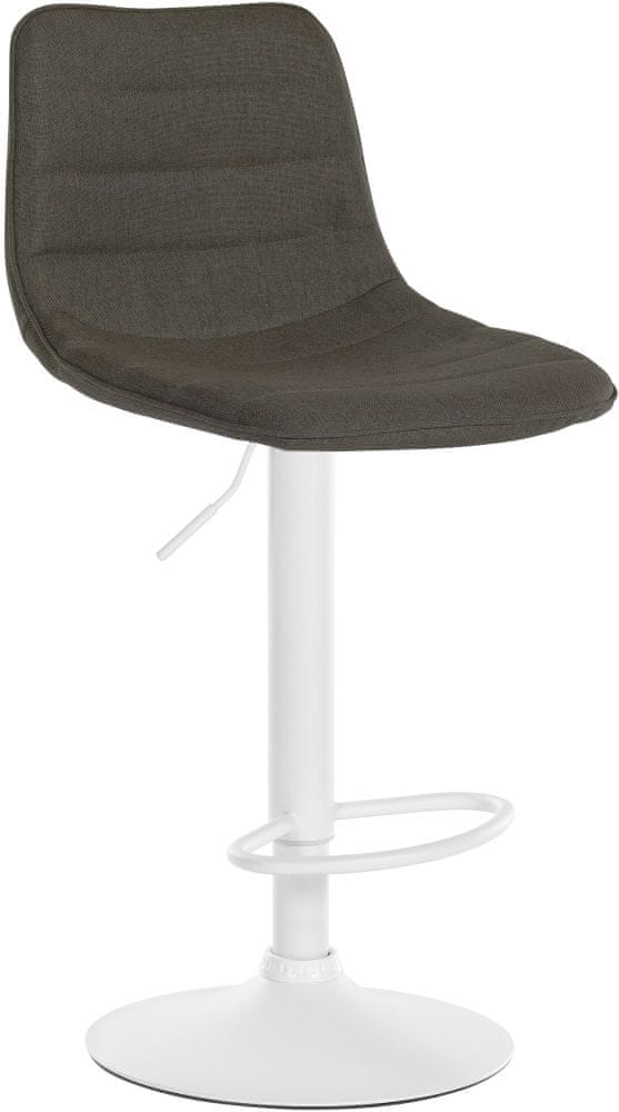 BHM Germany Barová stolička Lex, textil, biely podstavec / taupe